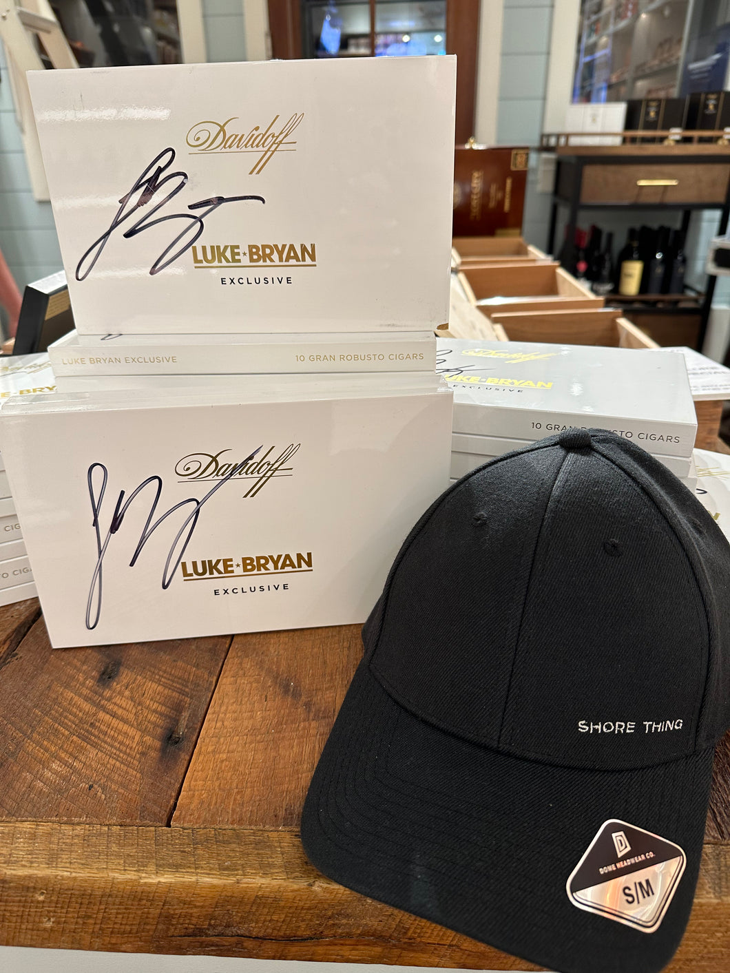 Signed Luke Bryan Cigar Box & Hat
