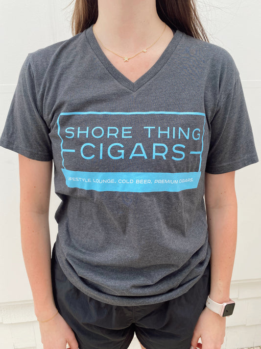 Grey Rectangle Logo short sleeved shirt